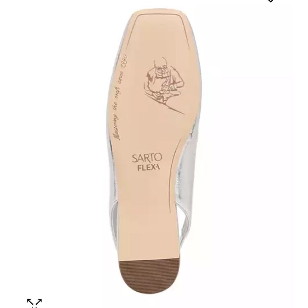 Franco Sarto Flexa Antona Flat Slingbacks Silver 7.5 NWT IN BOX - Picture 5 of 10